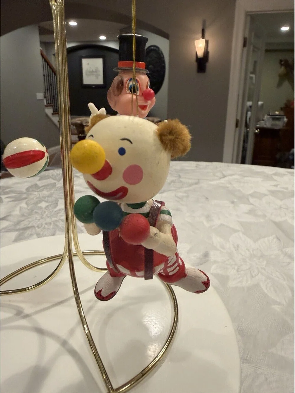 Vintage Clown Christmas Ornaments Set Of 4
